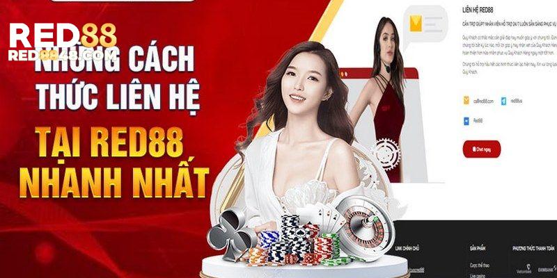 Trang chủ Red88 với đa dạng các kênh liên hệ hỗ trợ người chơi